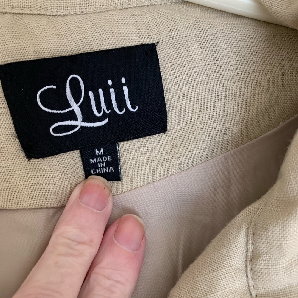 Luii Light Tan Linen Utility Jacket - Picture 2 of 6